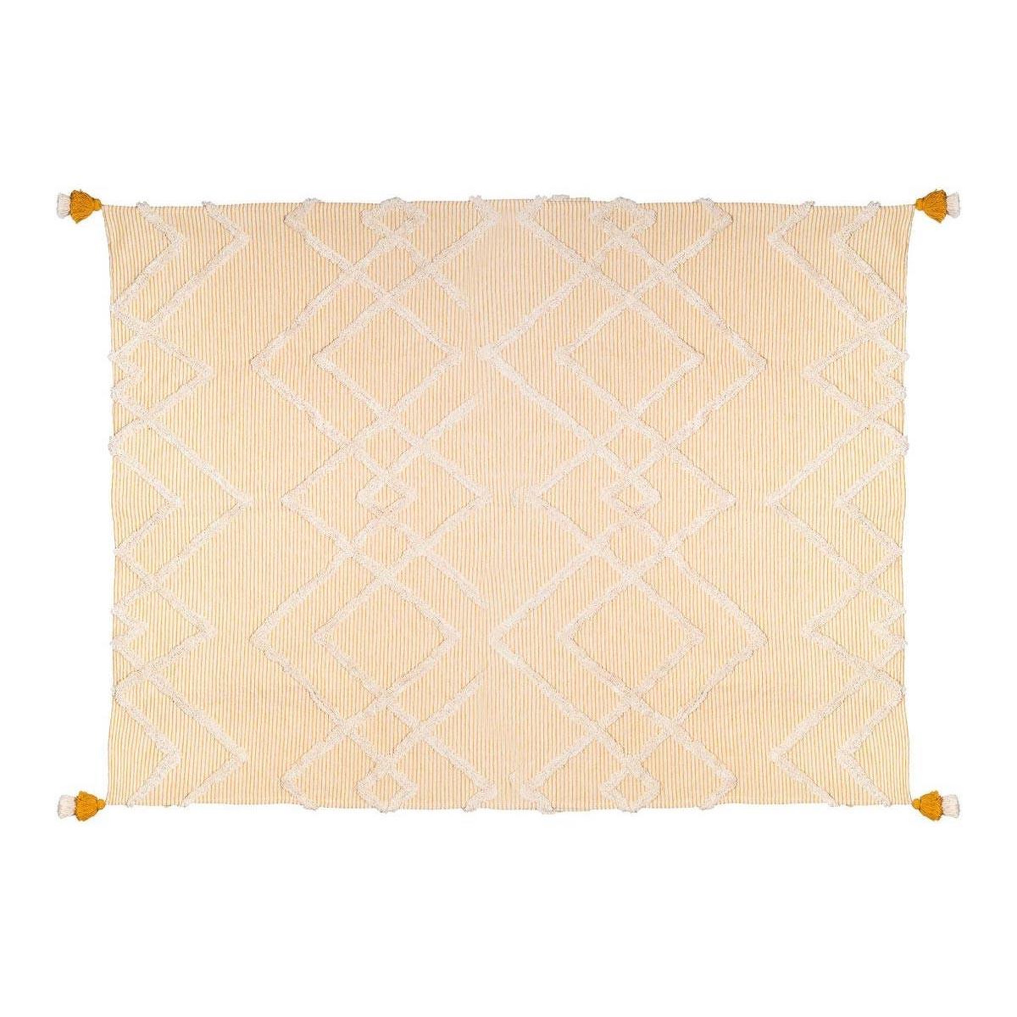 Voir la diapositive 2 : ATMOSPHERA Jeté de lit tufté  carmen  130x180cm ocre