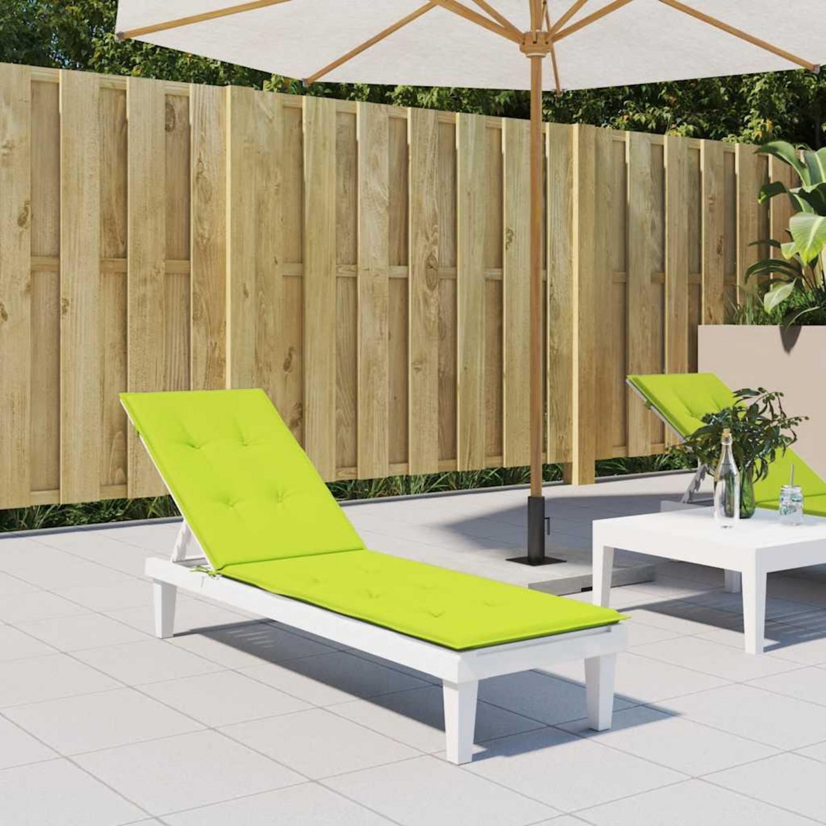 VIDAXL Coussin de chaise de terrasse vert vif (75+105)x50x4 cm