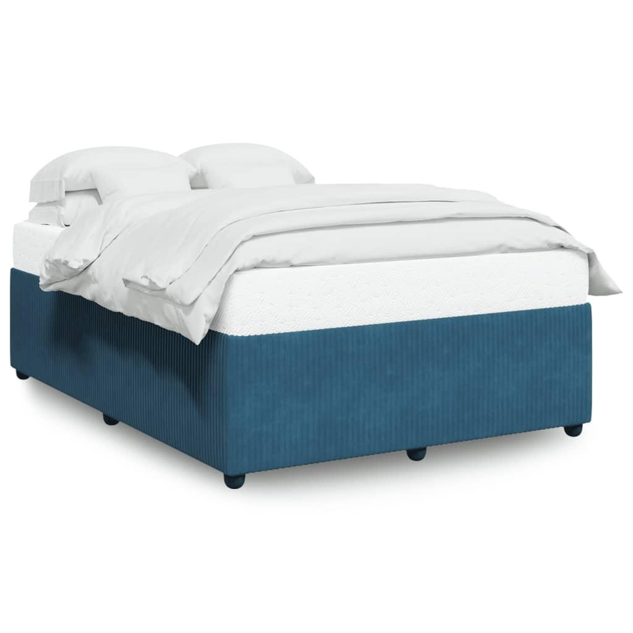 Voir la diapositive 2 : VIDAXL Cadre de lit sans matelas bleu 160x200 cm velours