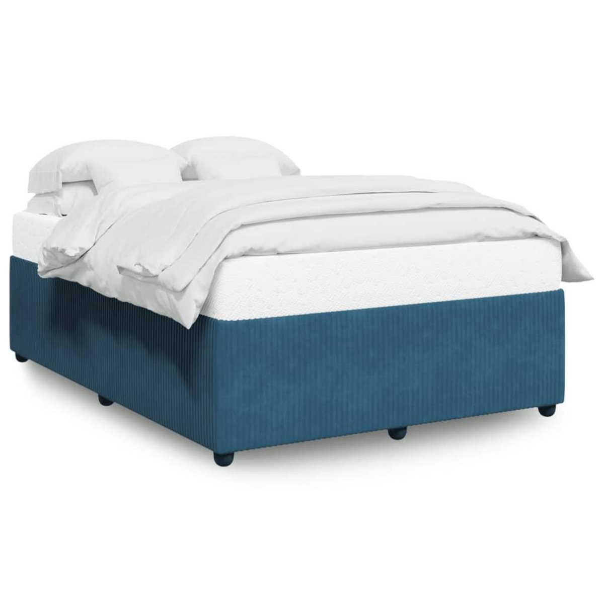 VIDAXL Cadre de lit sans matelas bleu 160x200 cm velours