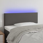 VIDAXL Tete de lit a LED Gris 100x5x78/88 cm Similicuir