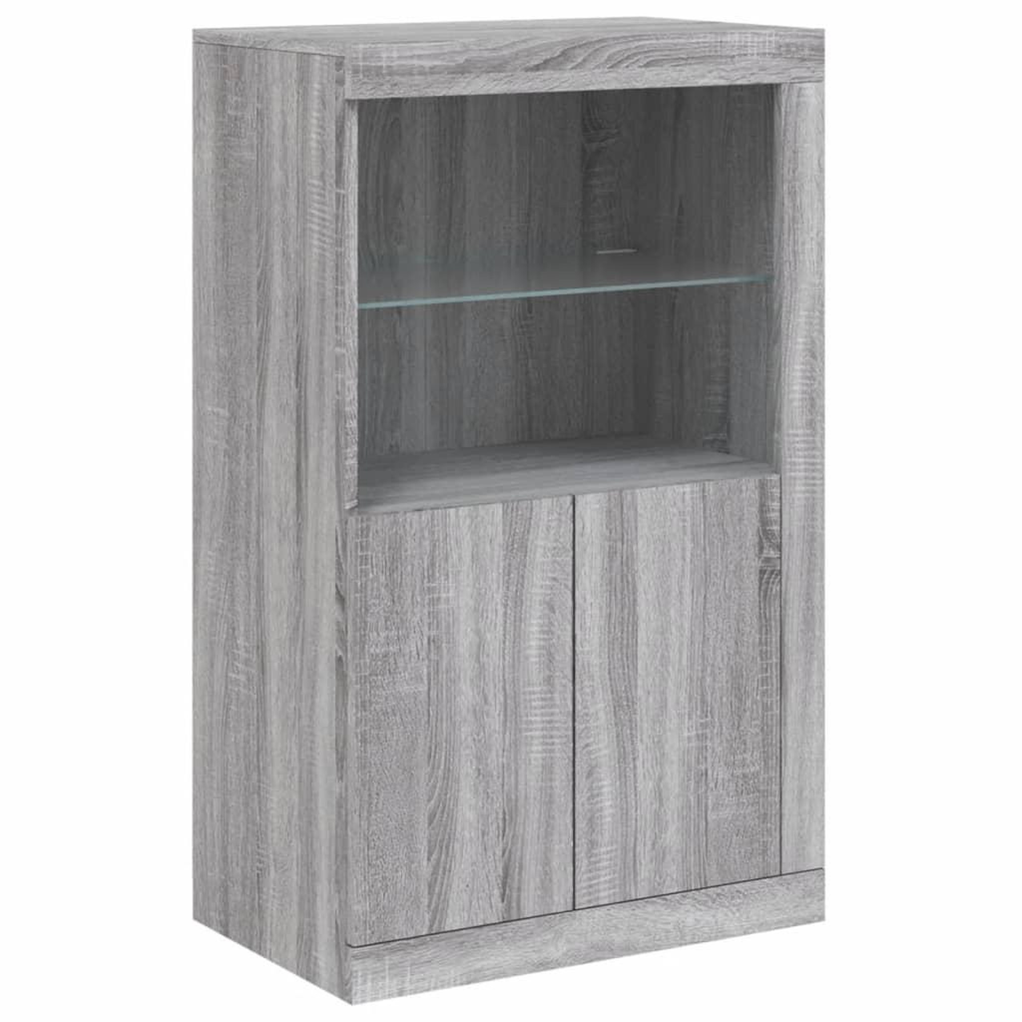 Voir la diapositive 3 : VIDAXL Armoire laterale et lumieres LED sonoma gris bois d'ingenierie