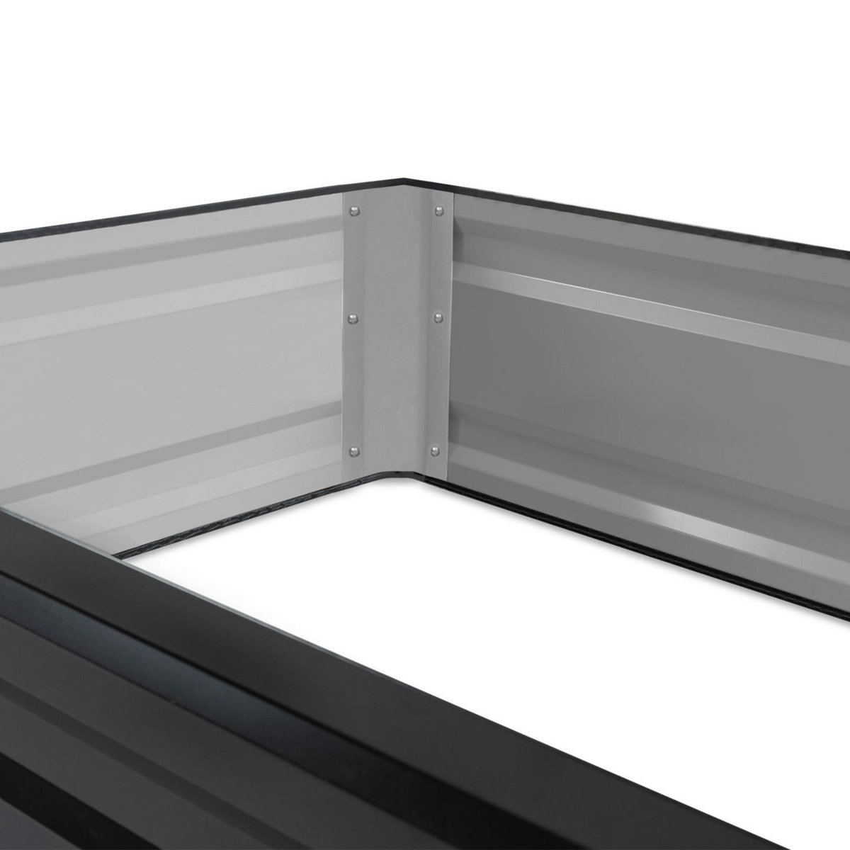 ID MARKET Lot de 2 carrés potager en métal châssis rectangulaire 80x115 cm gris anthracite