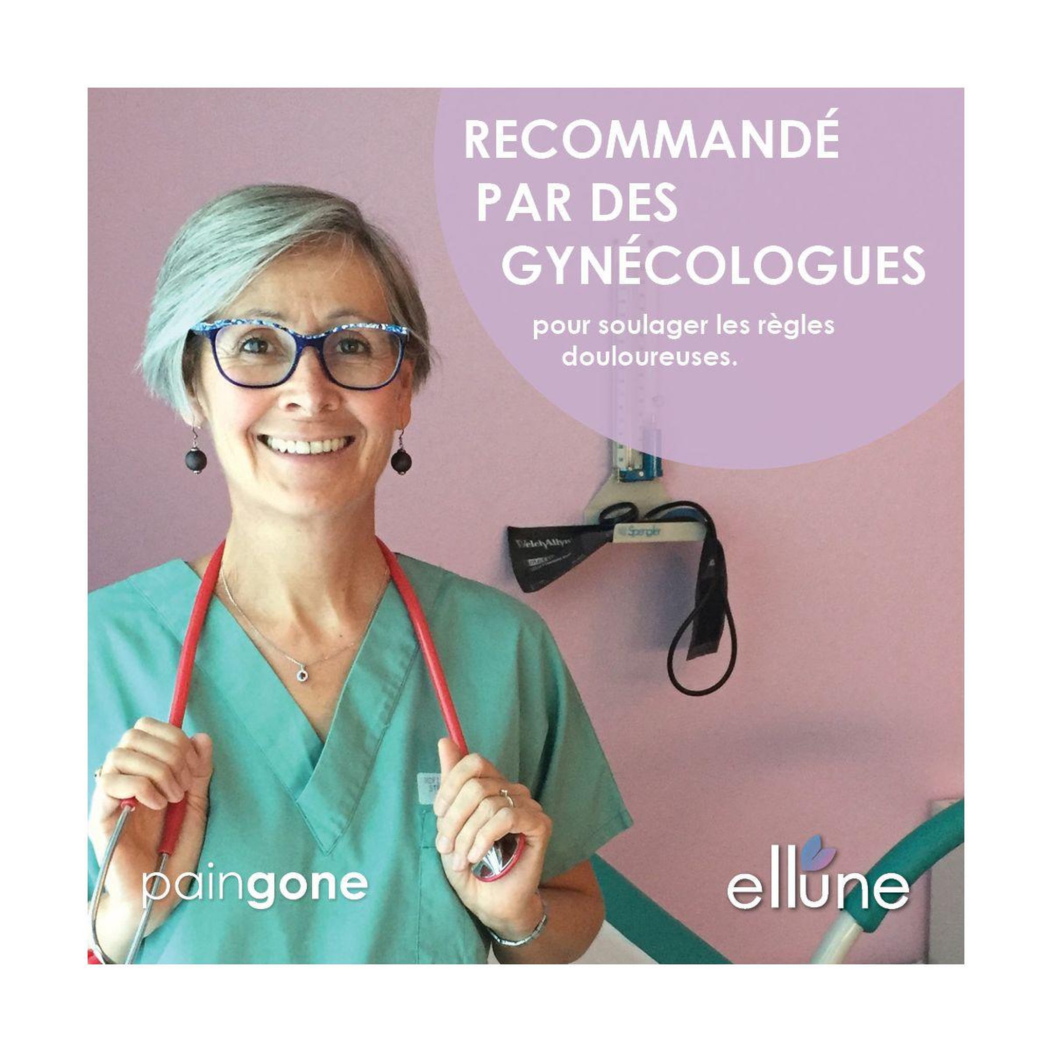 Voir la diapositive 2 : PAINGONE Appareil anti douleur règles Ellune de base couleur lavande vogue