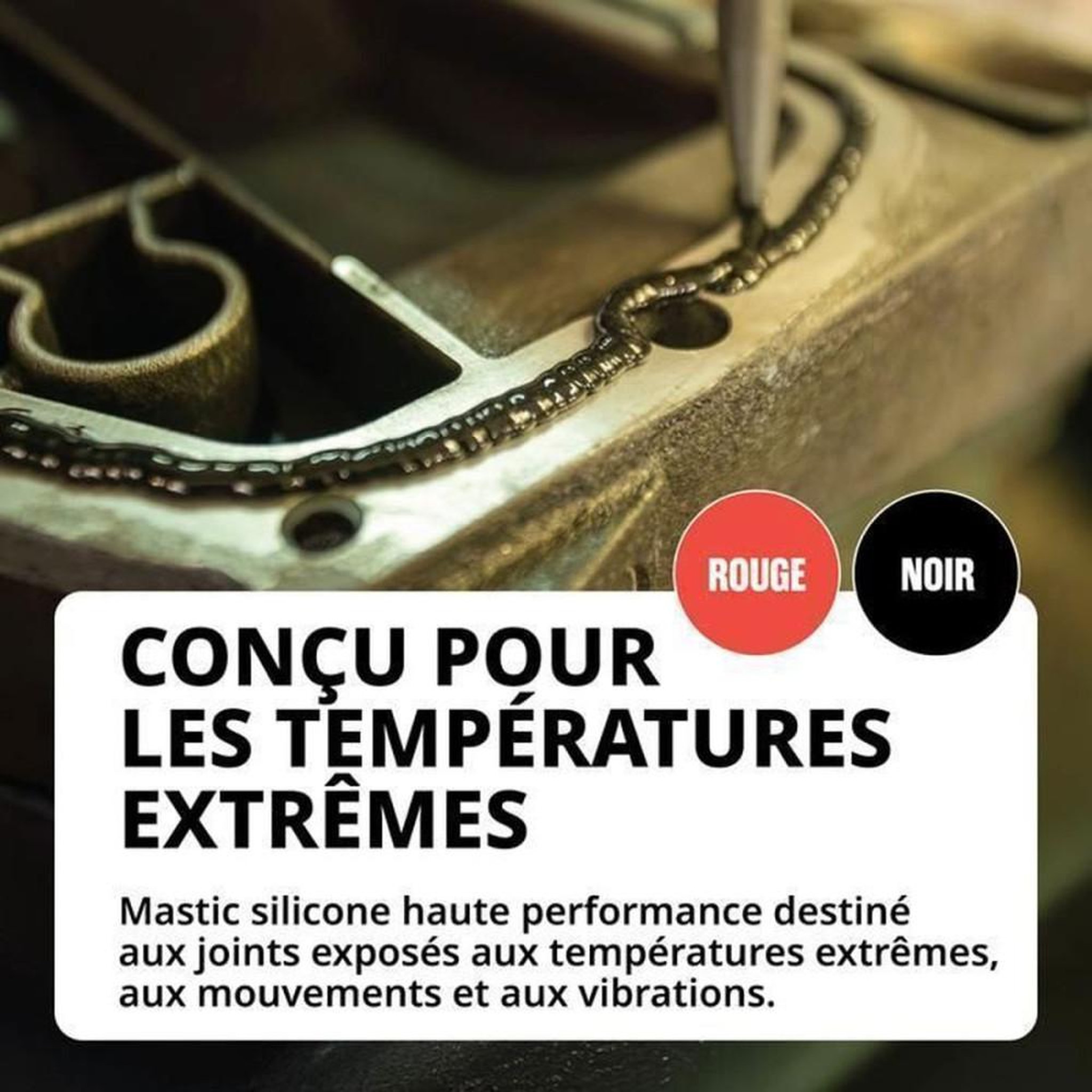 Voir la diapositive 5 : Mastic silicone rouge haute température Thermo 315 300 ml en cartouche