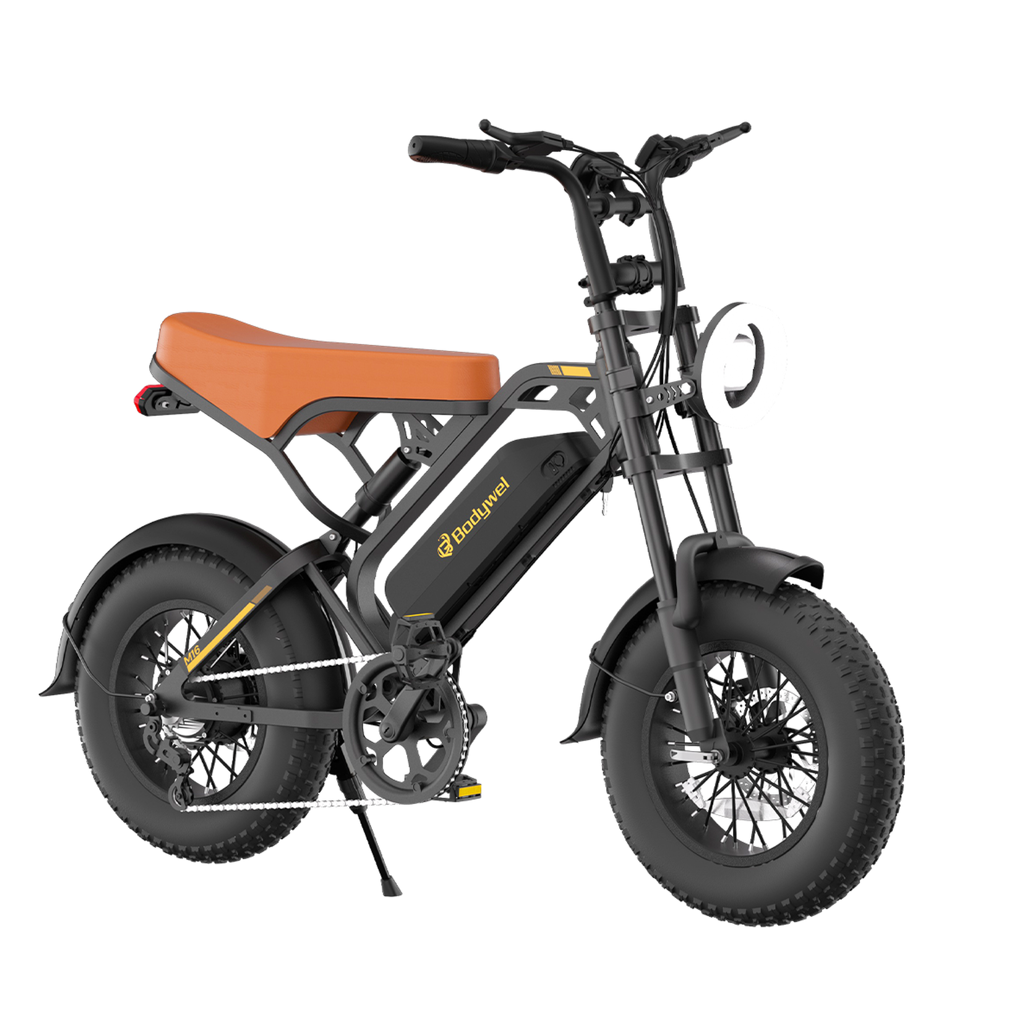 Voir la diapositive 4 : BODYWEL Vélo électrique rétro à gros pneus bodywel m16, batterie amovible 48 v 15 ah, 16 pouces