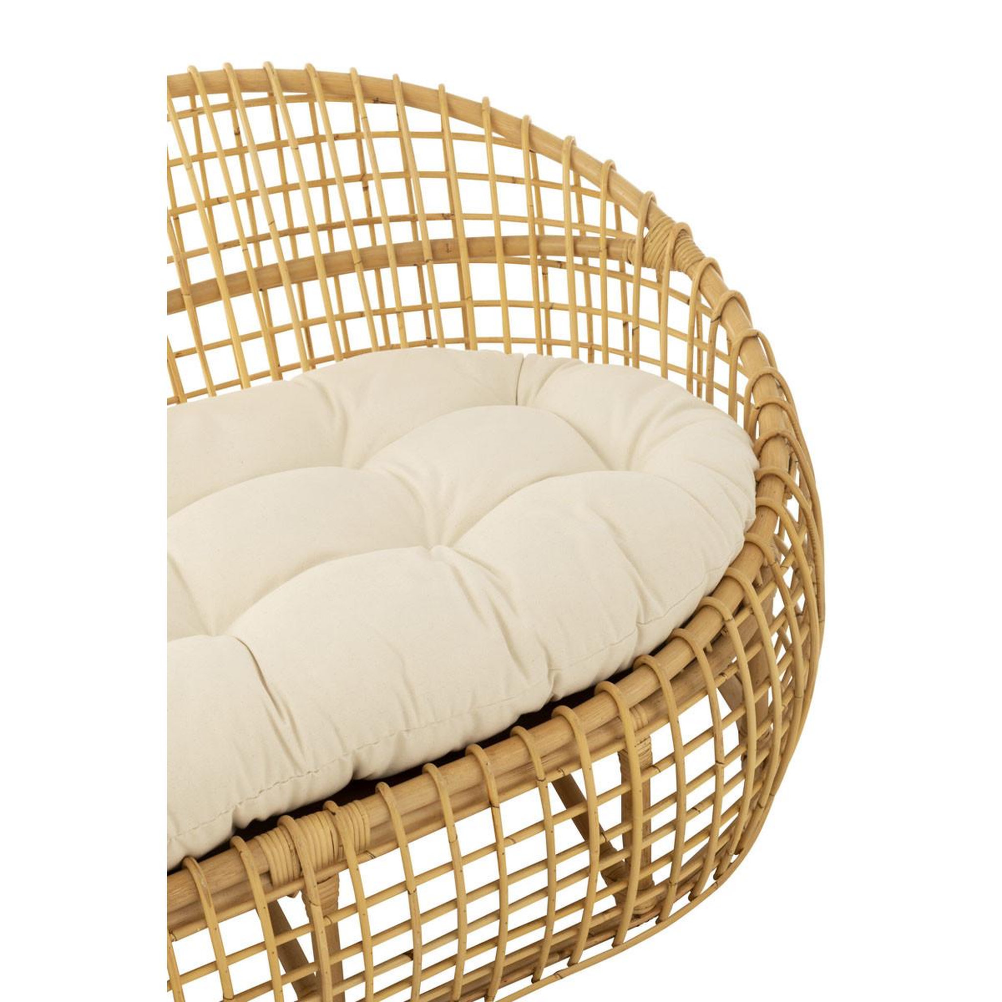 Voir la diapositive 5 : J-LINE Canapé 2 places rotin & coussin  lise  137cm naturel