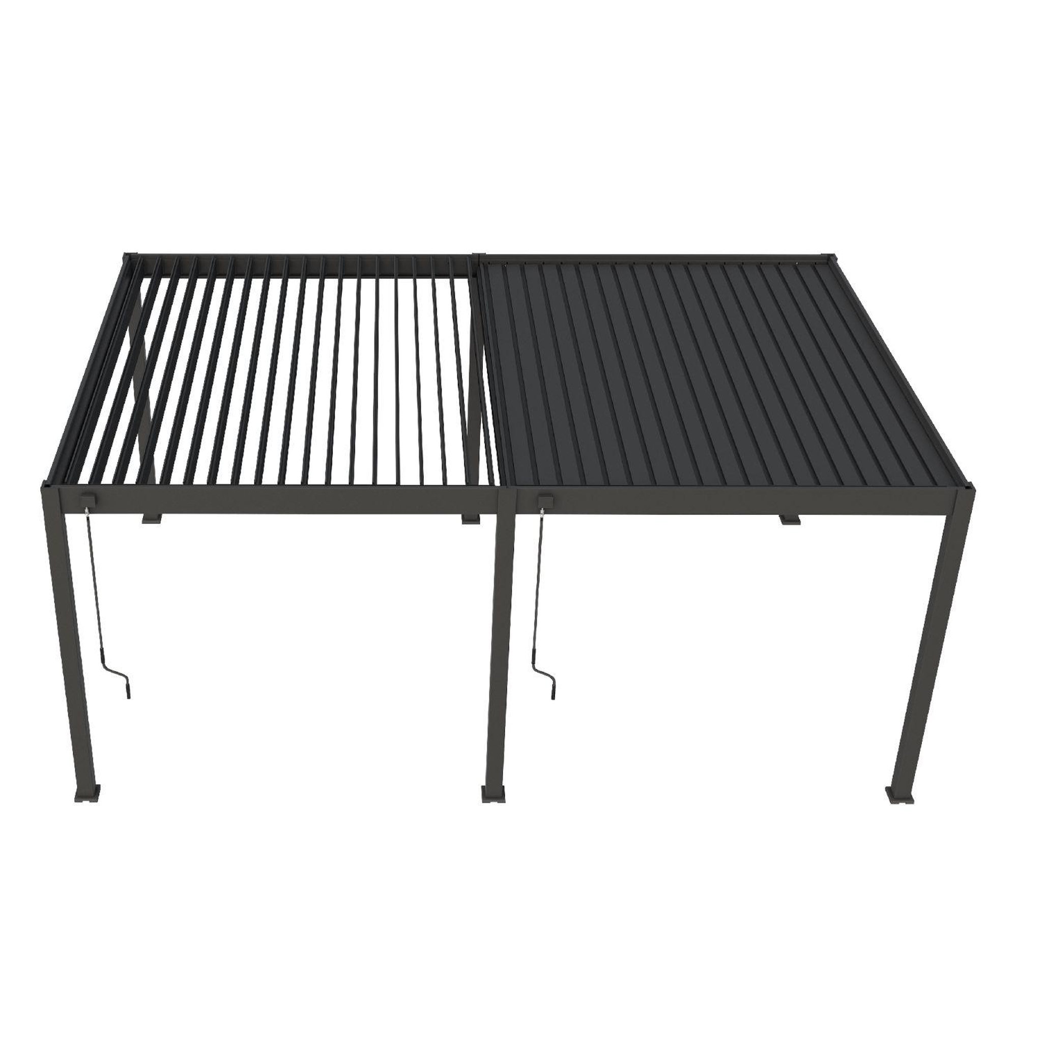 Voir la diapositive 7 : Pergola Bioclimatique autoportée 4x6 m - Aluminium - Anthracite - VS OmBREA®