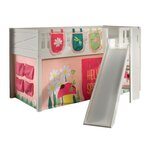 Paris Prix Lit Enfant Toboggan, Tente & 3 Pochettes  Scott Spring  90x200cm Blanc