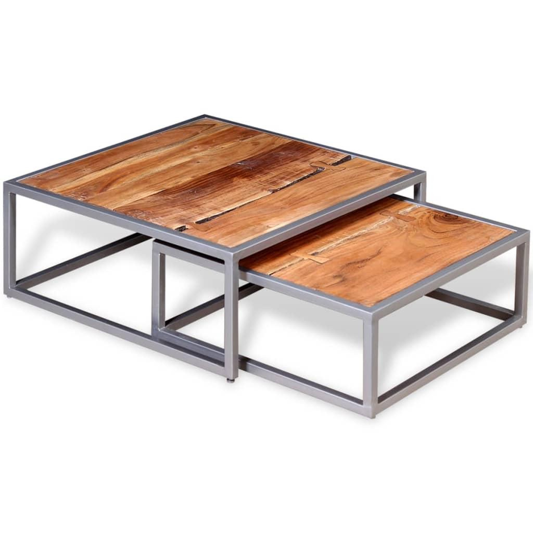 Voir la diapositive 2 : VIDAXL Ensemble de table basse 2 pieces Bois d'acacia massif