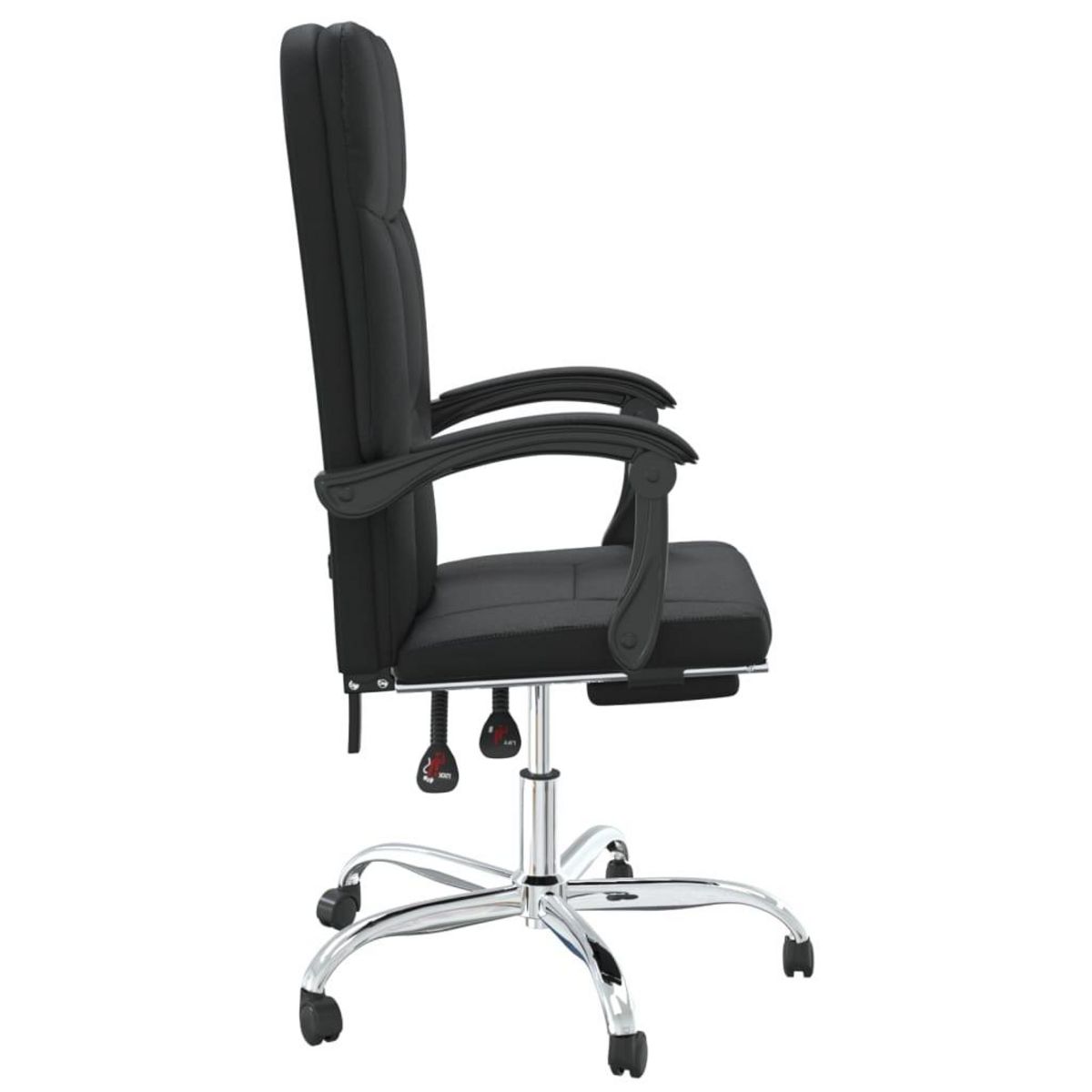 VIDAXL Fauteuil inclinable de bureau Noir Similicuir