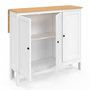Voir la diapositive 5 : ID MARKET Ensemble table de bar îlot Achille et 2 tabourets bois blanc plateau façon hêtre