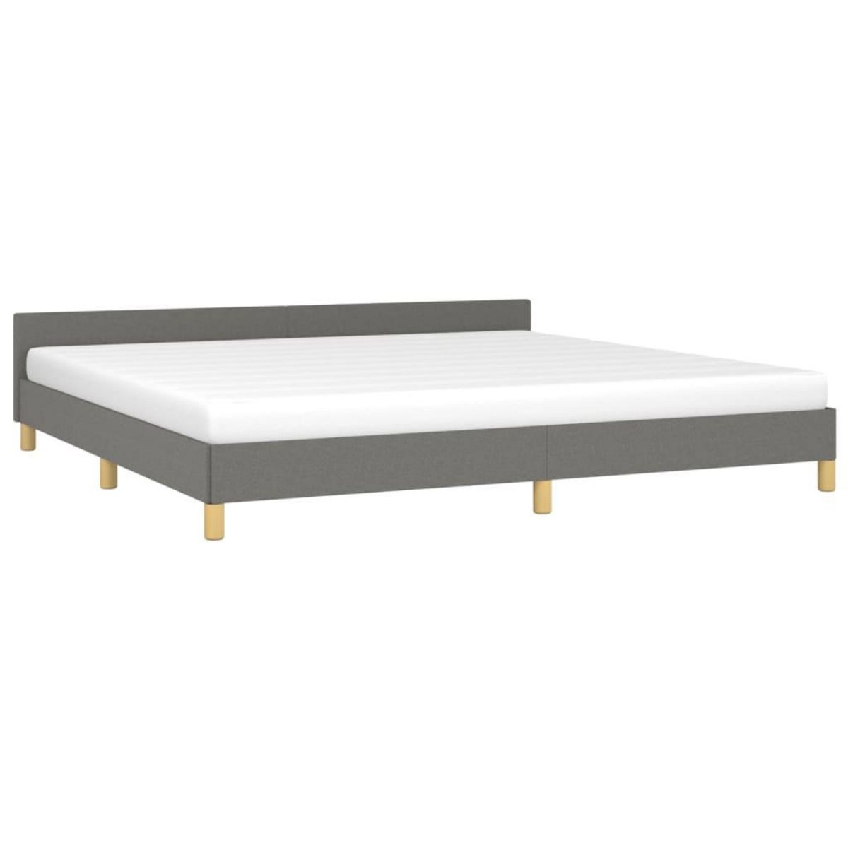 VIDAXL Cadre de lit sans matelas gris fonce 200x200 cm tissu