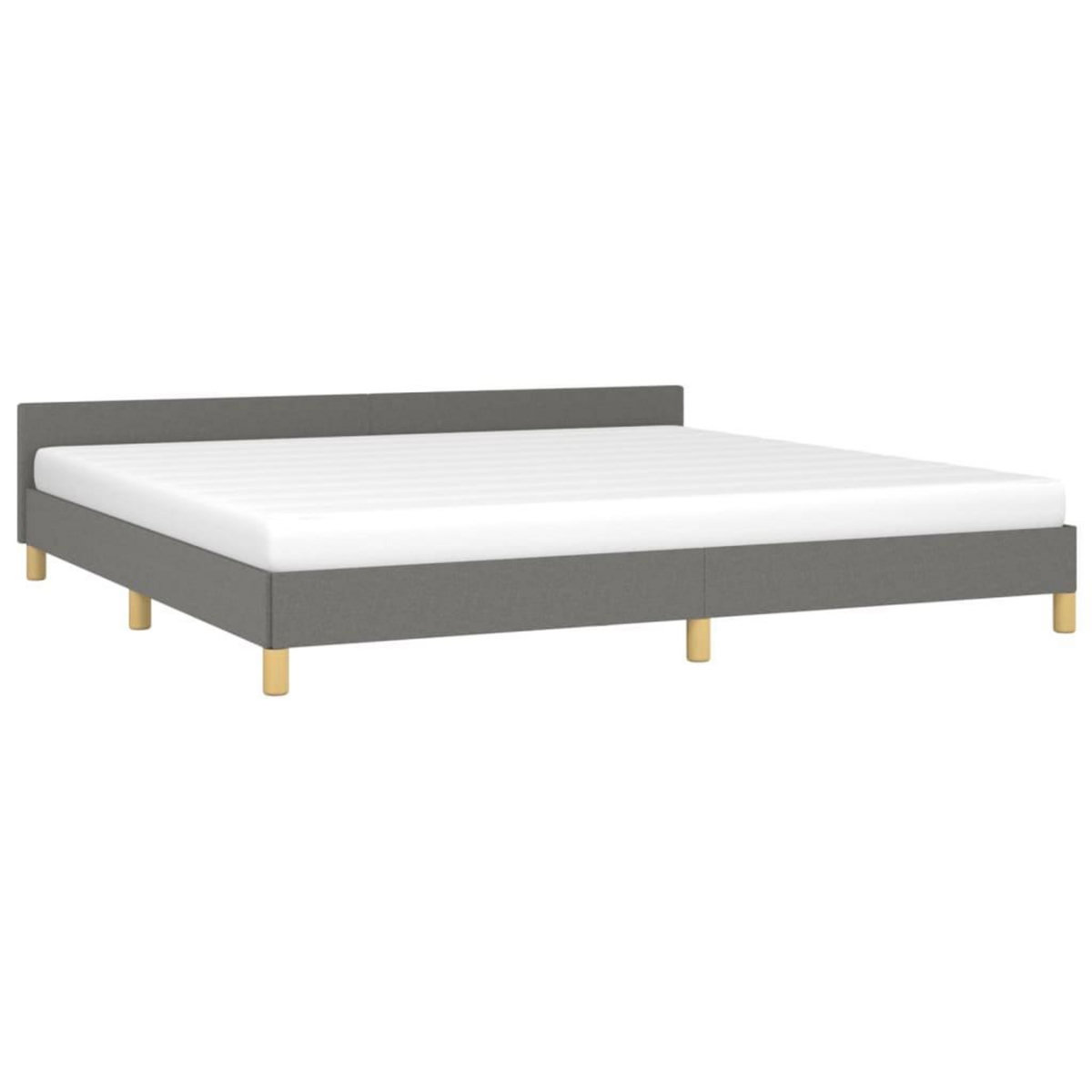 VIDAXL Cadre de lit sans matelas gris fonce 200x200 cm tissu