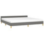 Voir la diapositive 3 : VIDAXL Cadre de lit sans matelas gris fonce 200x200 cm tissu
