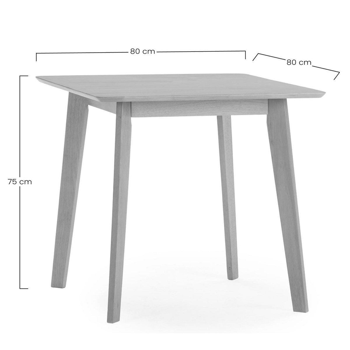 VS VENTA-STOCK Ensemble table 80x80 cm et 4 chaises de salle à manger en Clarck Chêne
