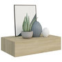 Voir la diapositive 3 : VIDAXL Etagere a tiroir murale chene 40x23,5x10 cm MDF