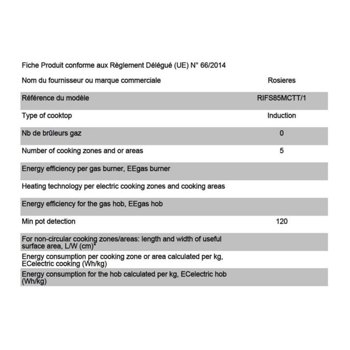 Rosieres Plaque induction Rosieres RIFS85MCTT 1