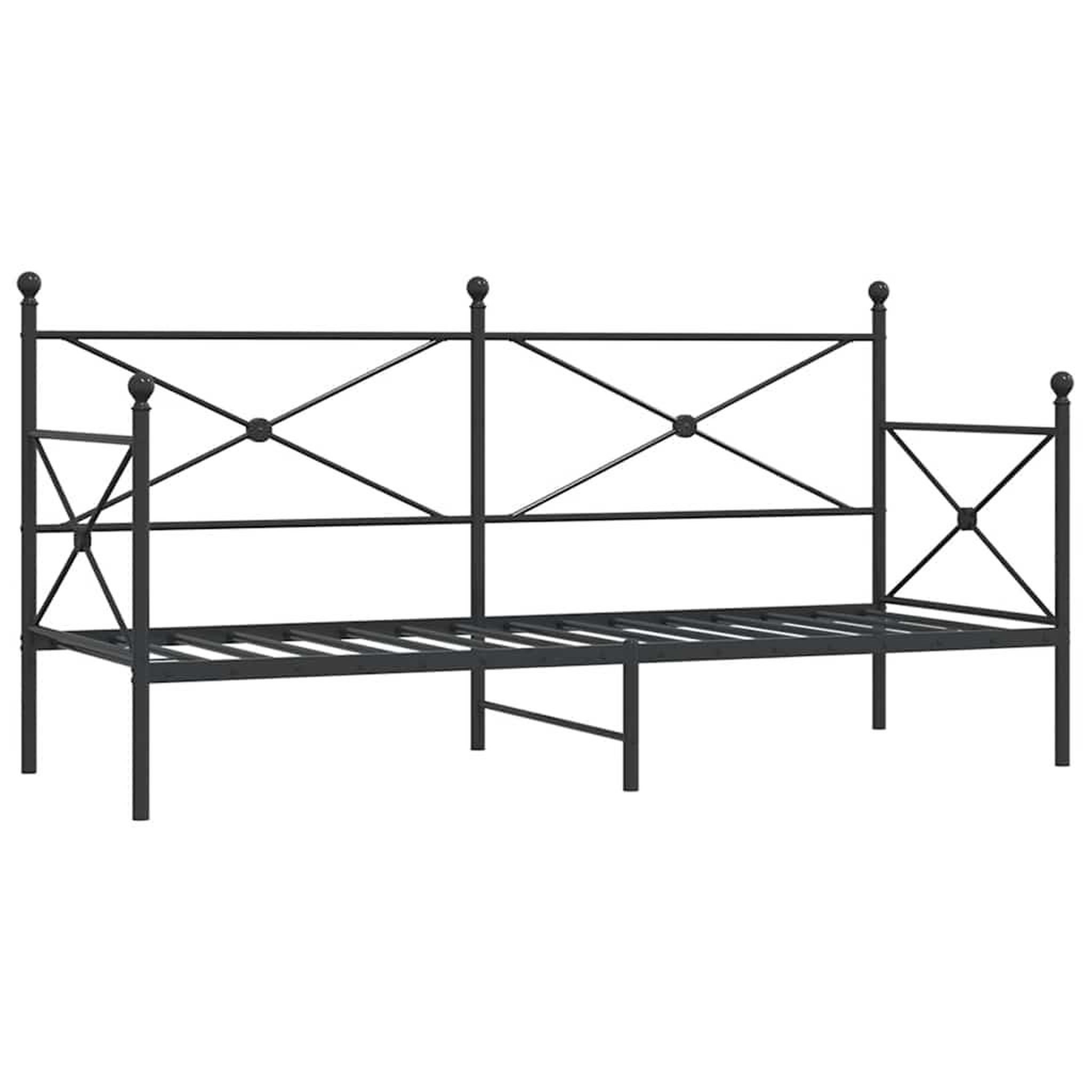Voir la diapositive 2 : VIDAXL Lit de repos sans matelas noir 90x200 cm acier