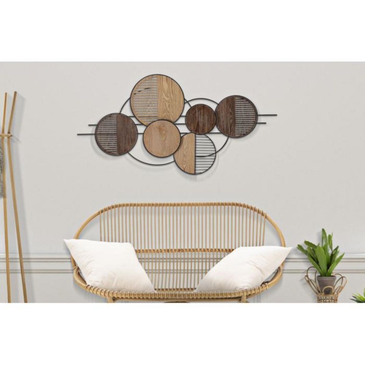 Paris Prix Décoration Murale en Métal  Woody  134cm Marron & Noir