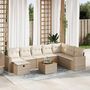 Voir la diapositive 1 : VIDAXL Salon de jardin avec coussins 9 pcs beige resine tressee