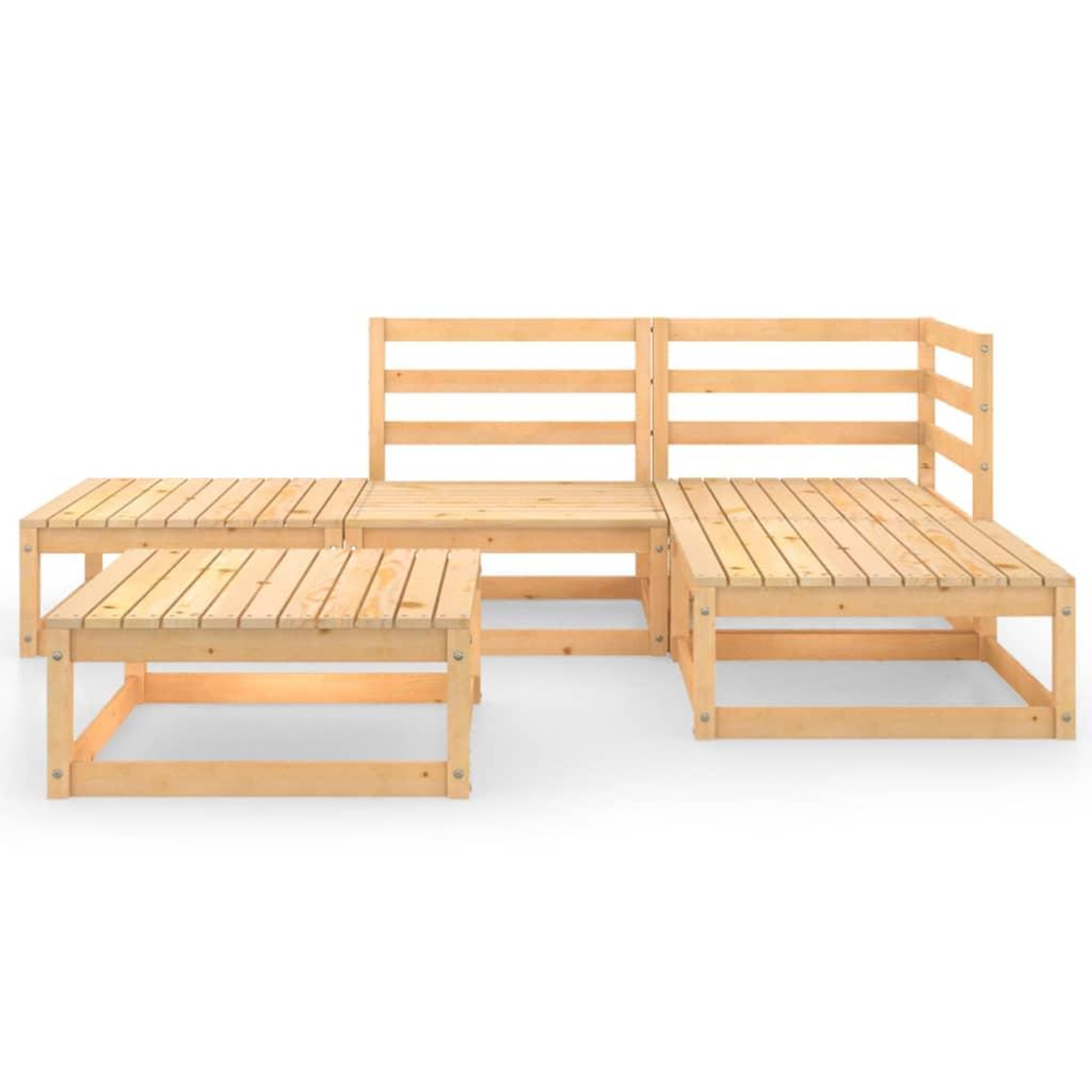 Voir la diapositive 3 : VIDAXL Salon de jardin 5 pcs Bois de pin massif