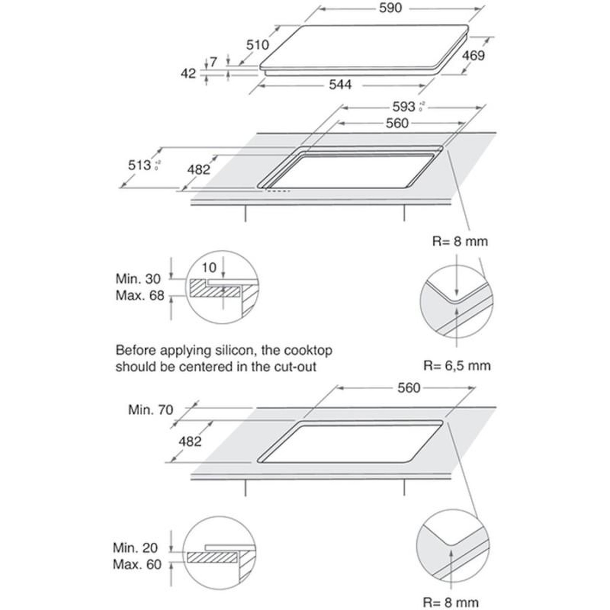Voir la diapositive 5 : Whirlpool Table de cuisson gaz 60cm 4 feux noir - agr555mrfr