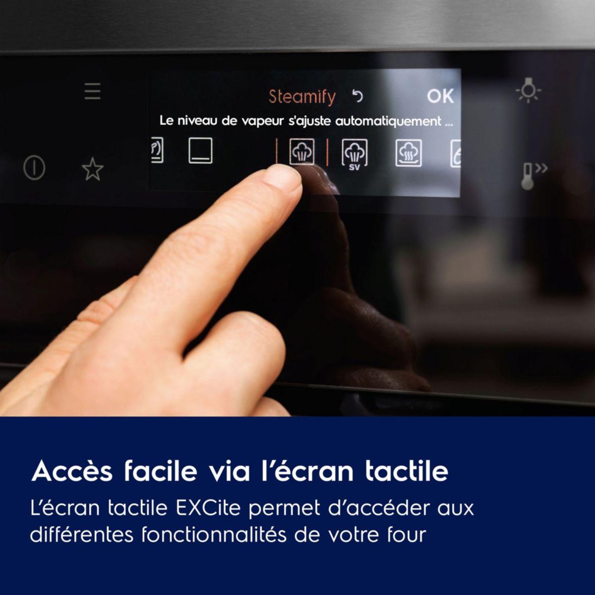 Voir la diapositive 5 : ELECTROLUX Four encastrable eoe8p09rh pyrolyse ouverture latérale droite, écran tactile 72l