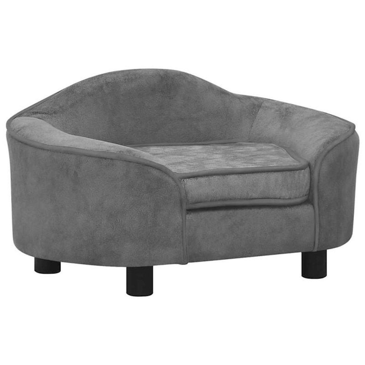 VIDAXL Canapé pour chien Gris 67x47x36 cm Peluche