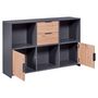 Voir la diapositive 1 : Commode de rangement 2 portes 2 tiroirs 3 niches TEO 