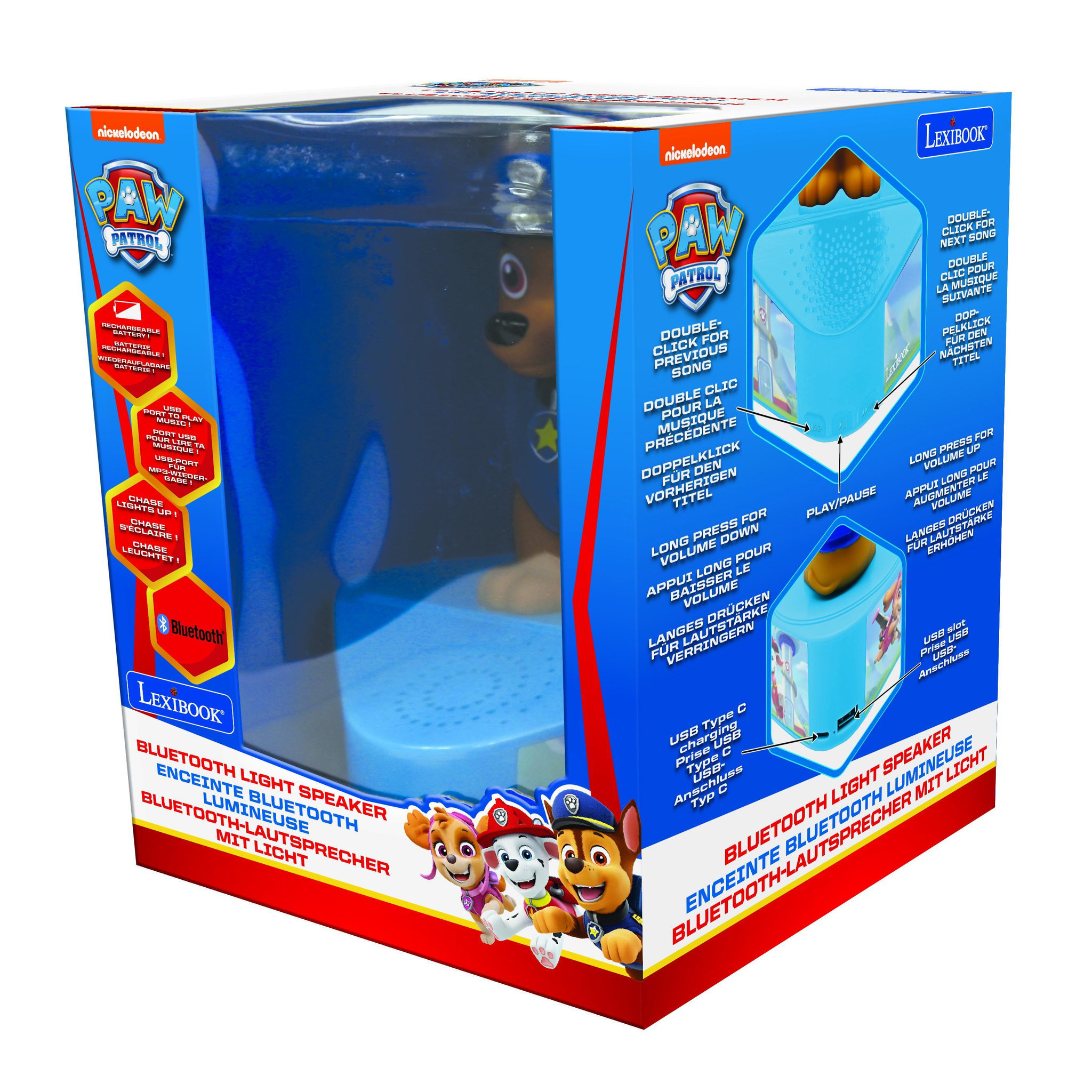 Voir la diapositive 5 : Lexibook Enceinte Bluetooth avec figurine lumineuse de Chase