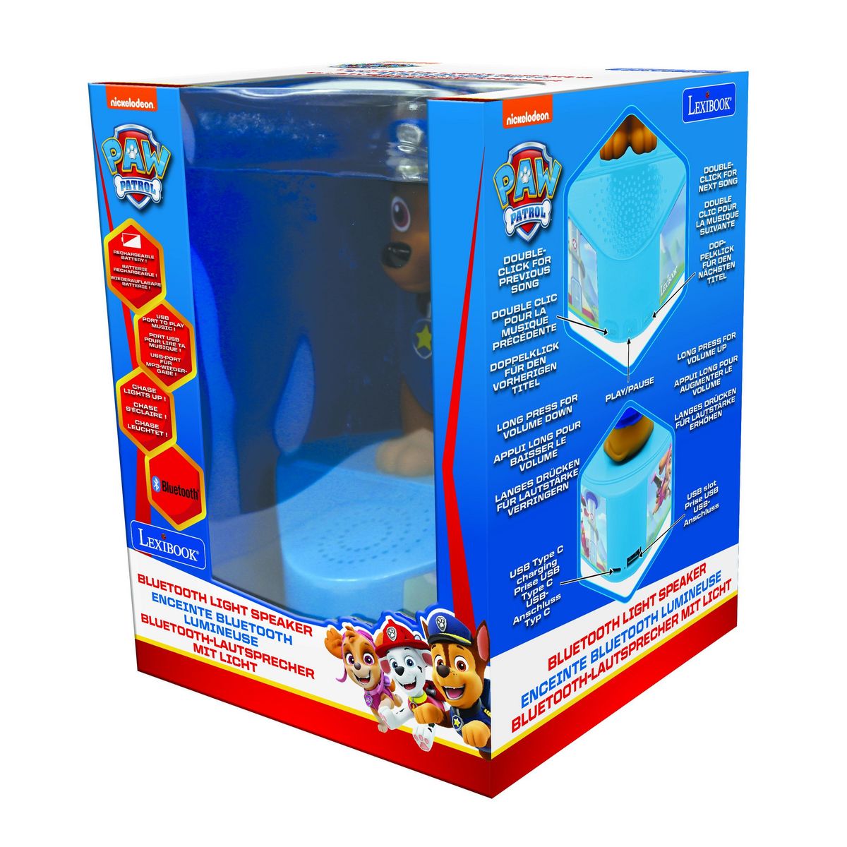 Lexibook Enceinte Bluetooth avec figurine lumineuse de Chase