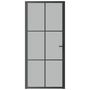 Voir la diapositive 3 : VIDAXL Porte interieure 93x201,5 cm Noir Verre mat et aluminium