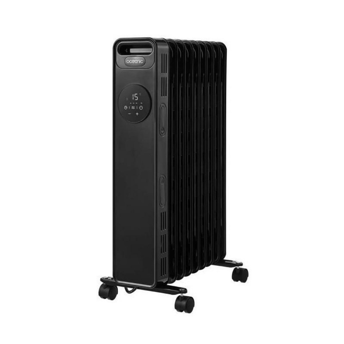 OCEANIC Radiateur electrique bain dhuile 2000W OCEANIC - 3 puissances - Thermostat electronique - Telecommande - Mobile - Noir