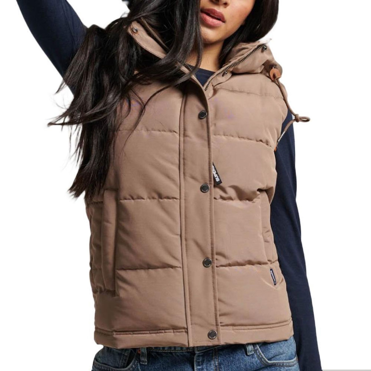 SUPERDRY Doudoune sans manche Marron Femme  Superdry Everest