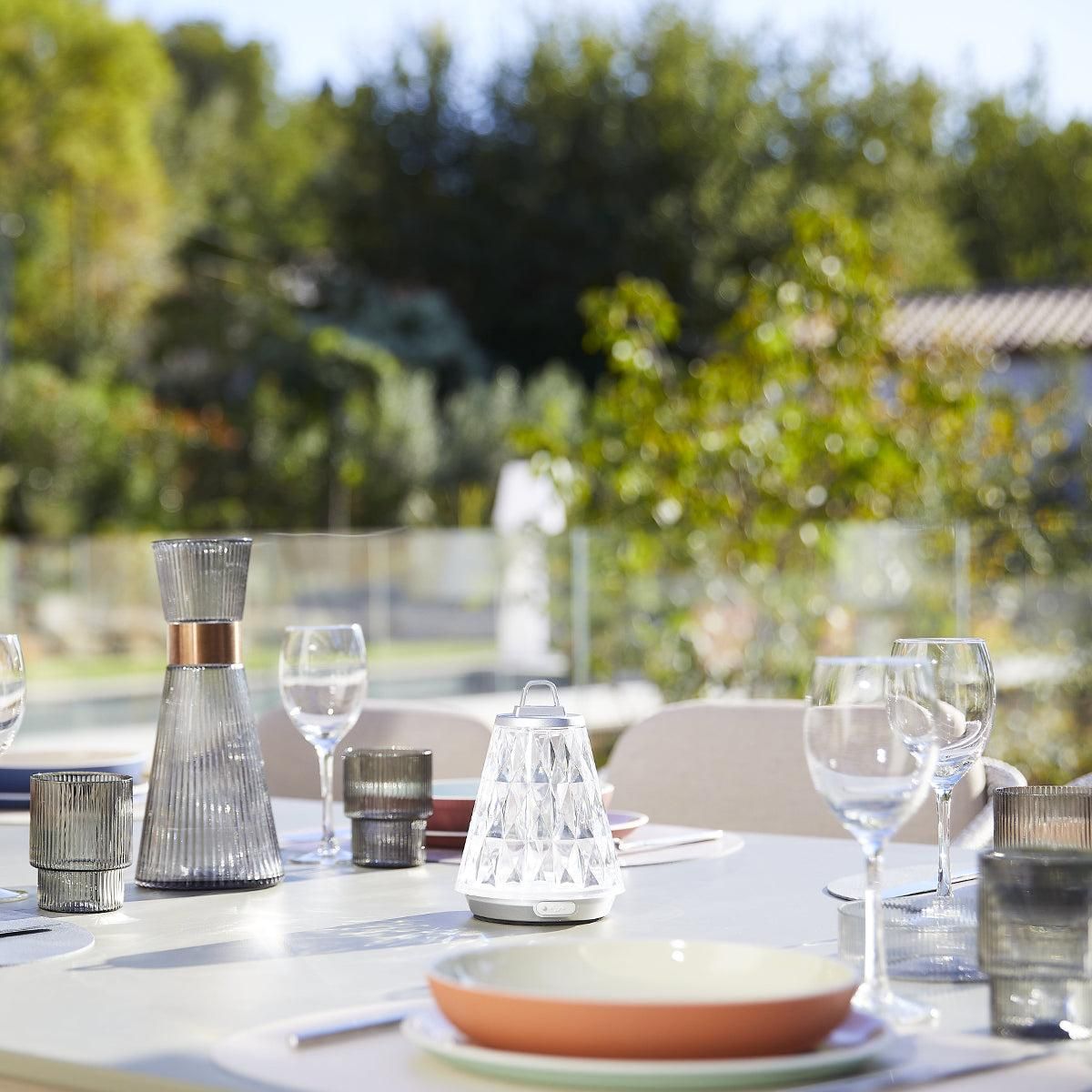 Lumisky Lampe de table GLOWY Gris Plastique H16cm