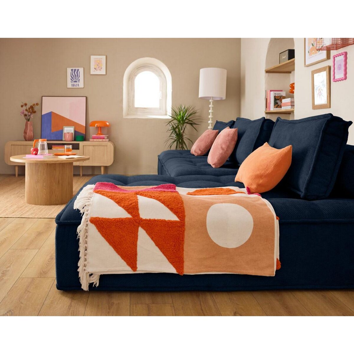 LISA DESIGN Marisol - module d'assise méridienne - velours texturé