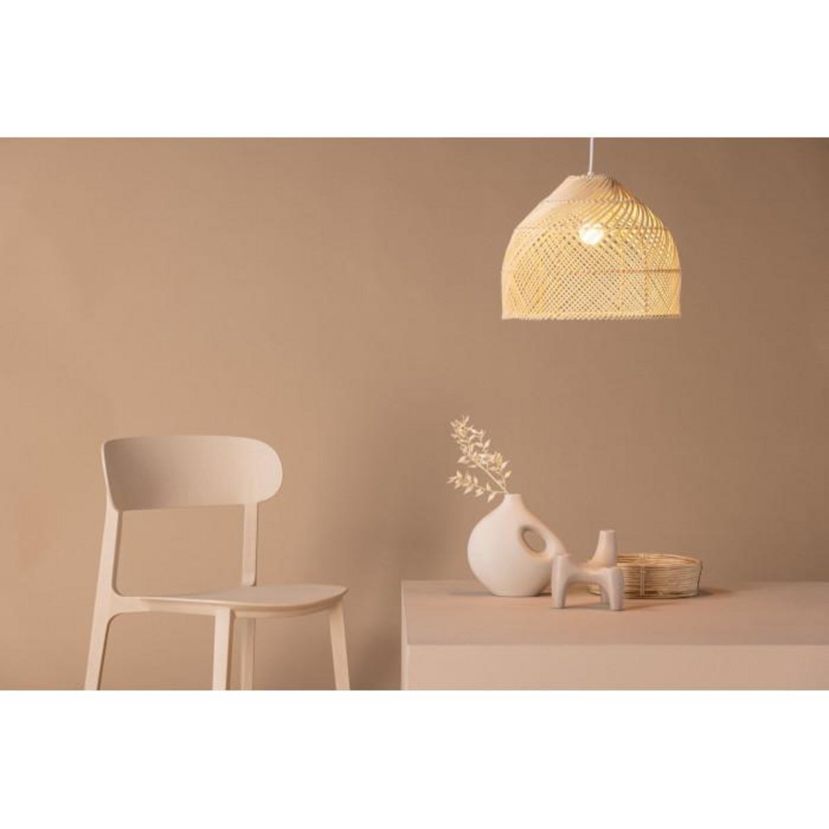 Paris Prix Lampe Suspension en Rotin  Brivela  35cm Naturel
