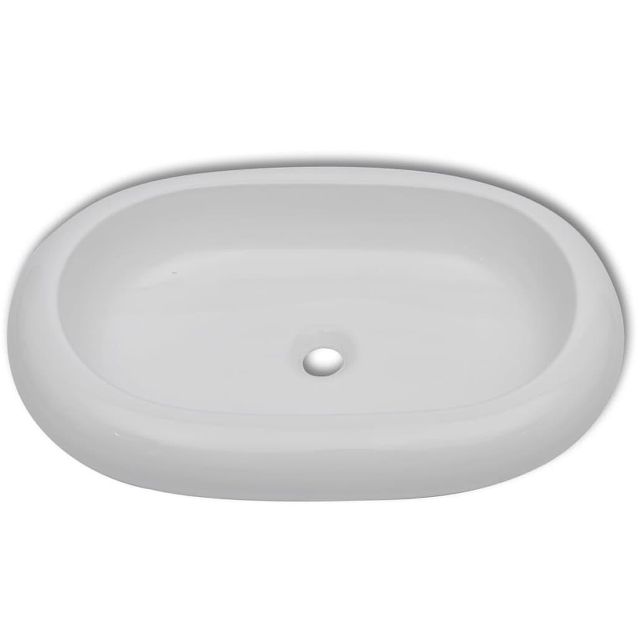 Voir la diapositive 3 : VIDAXL Lavabo de salle de bain avec mitigeur Ceramique Ovale Blanc