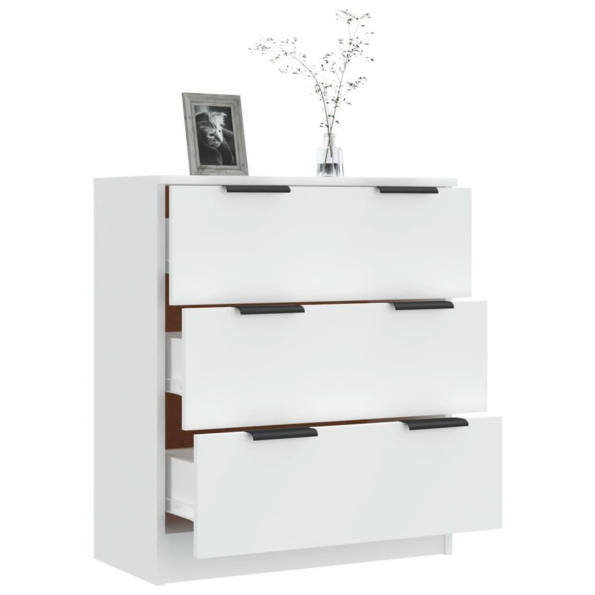 Voir la diapositive 4 : VIDAXL Buffet Blanc 60x30x70 cm Bois d'ingenierie