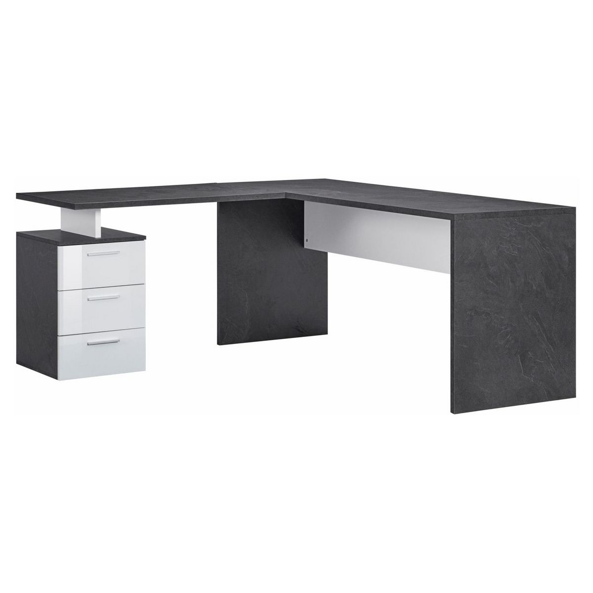 Bureau d'angle droit 3 tiroirs 180 cm VASTO