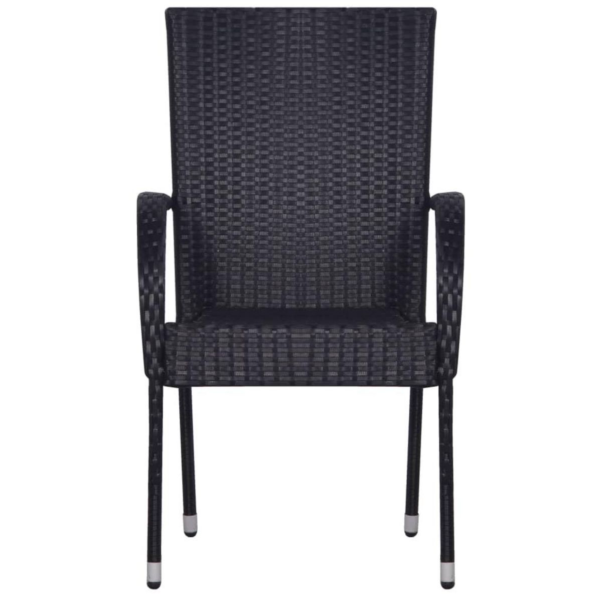 VIDAXL Ensemble a manger de jardin 5 pcs Resine tressee Noir