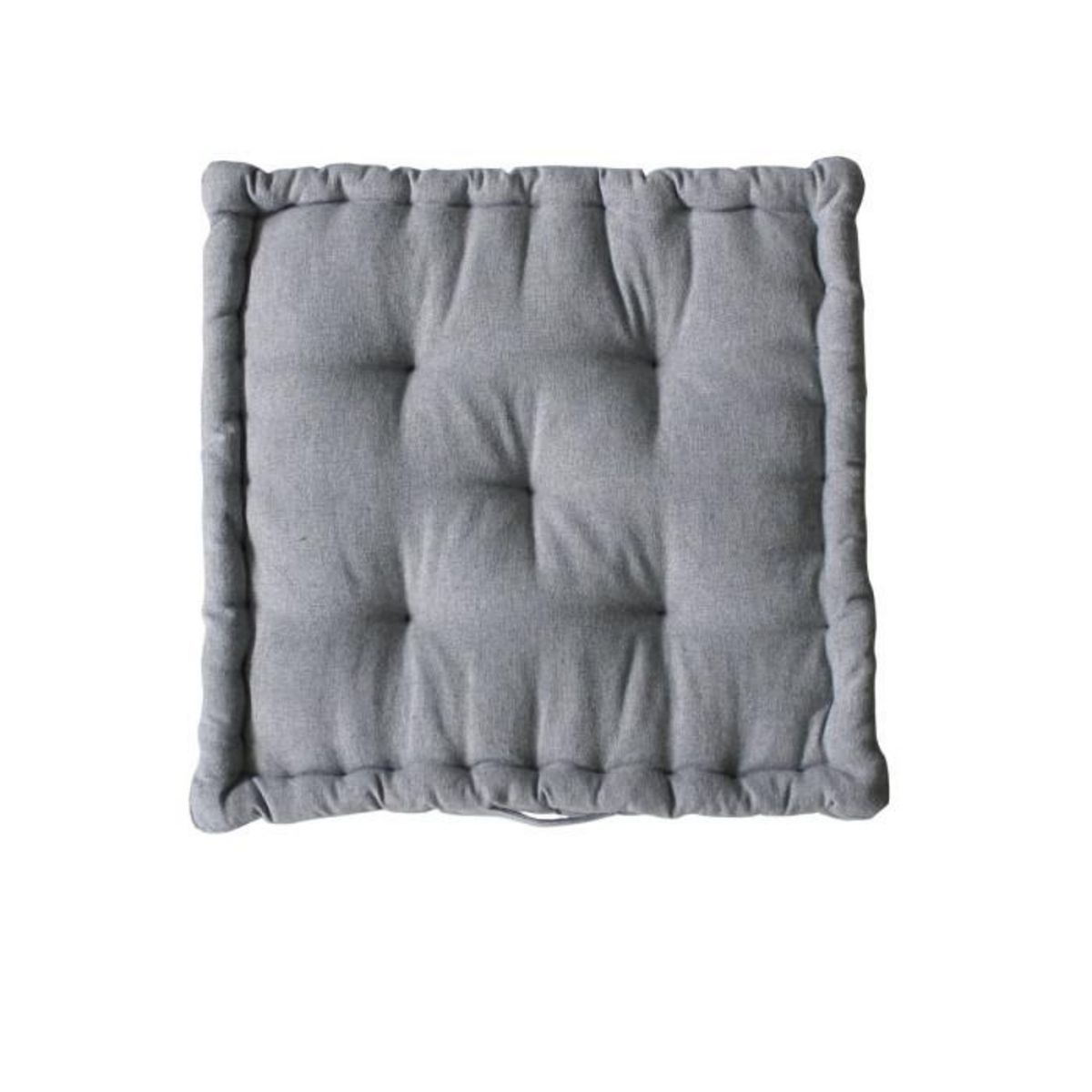 Paris Prix Coussin de Sol en Coton  Dune  40x40cm Gris Clair