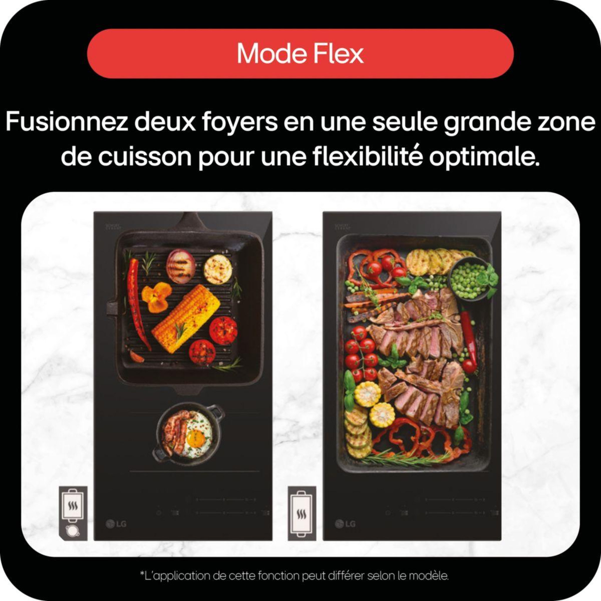 Voir la diapositive 5 : LG Plaque induction CBIZ3035B Flex XL