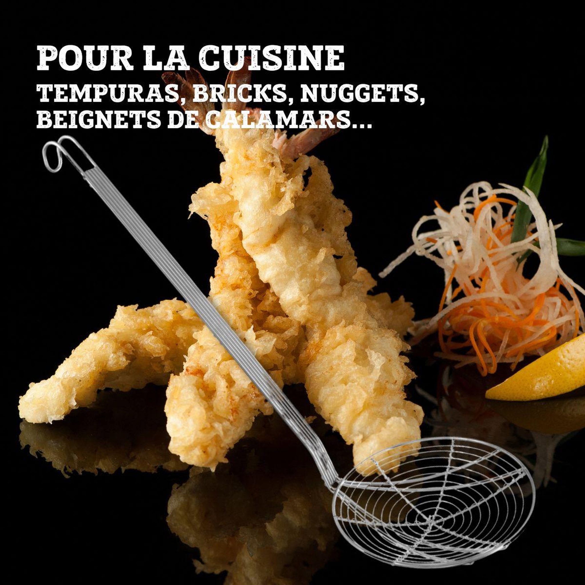 Voir la diapositive 5 : FM PROFESSIONAL Ecumoire de cuisine inox 46,5 cm fm professional divers