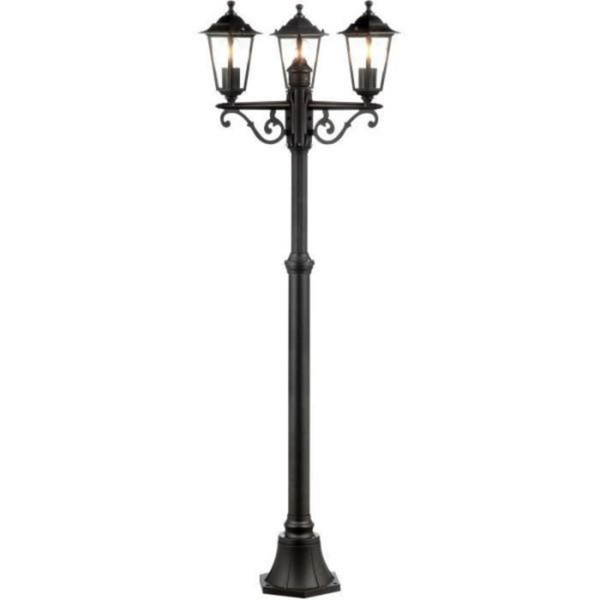 BRILLIANT Lampadaire extérieur 3L CARLEEN - BRILLIANT - noir - métal/verre - 200x61cm - IP44