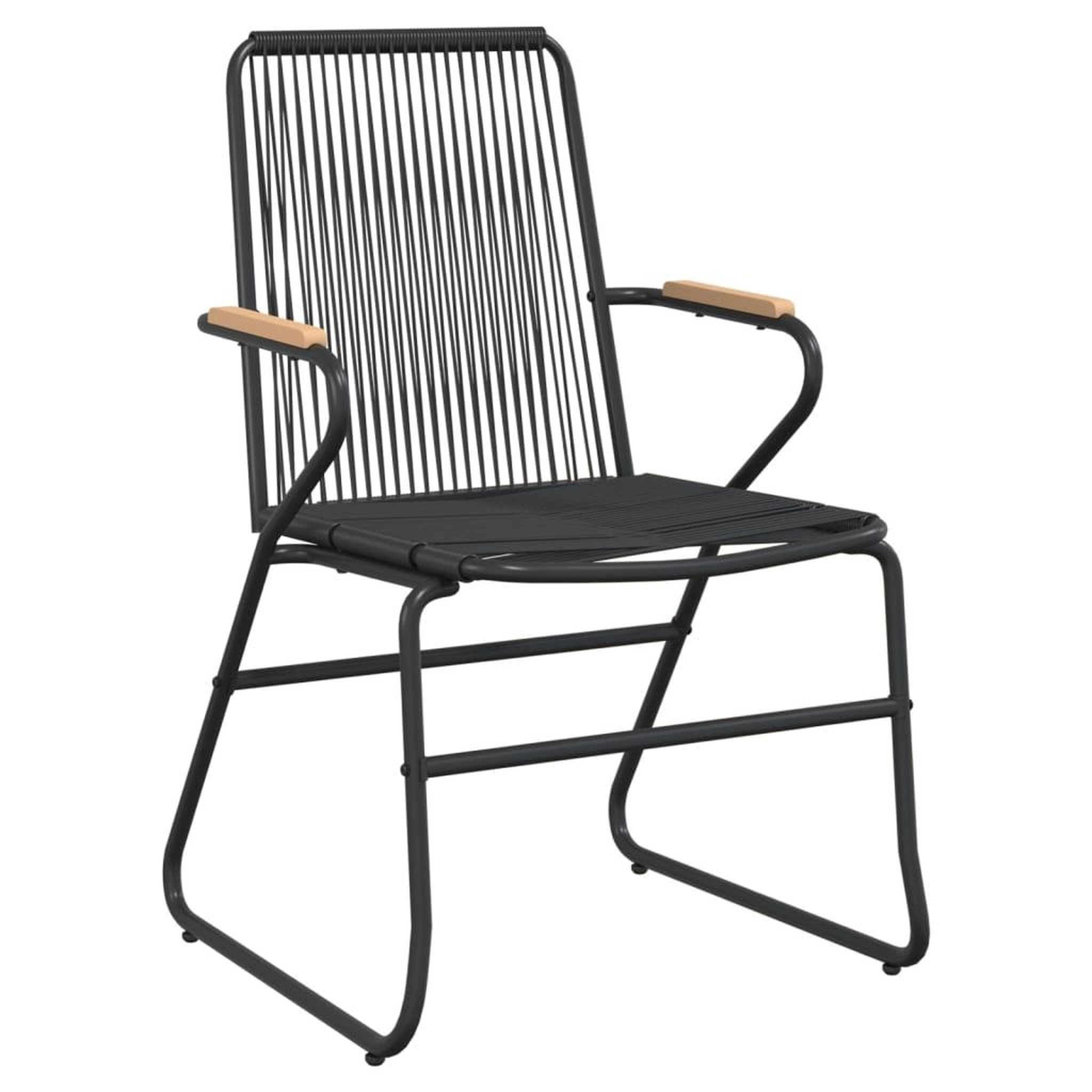 Voir la diapositive 3 : VIDAXL Chaises de jardin lot de 2 noir 58x59x85,5 cm Rotin PVC