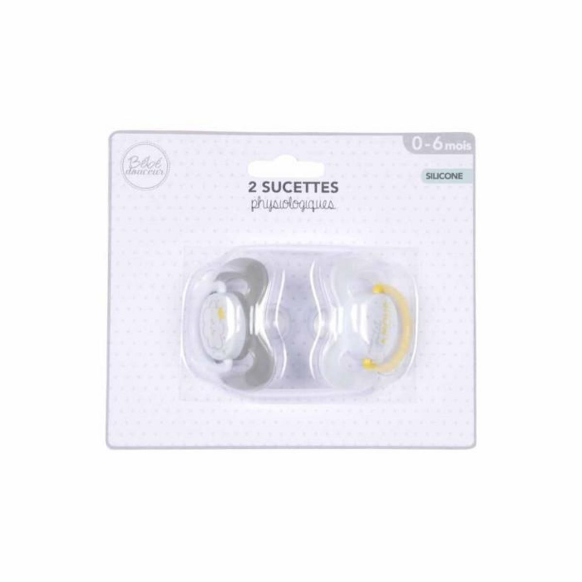Paris Prix Lot de 2 Sucettes Physiologiques  Nuage  0 à 6 Mois Gris
