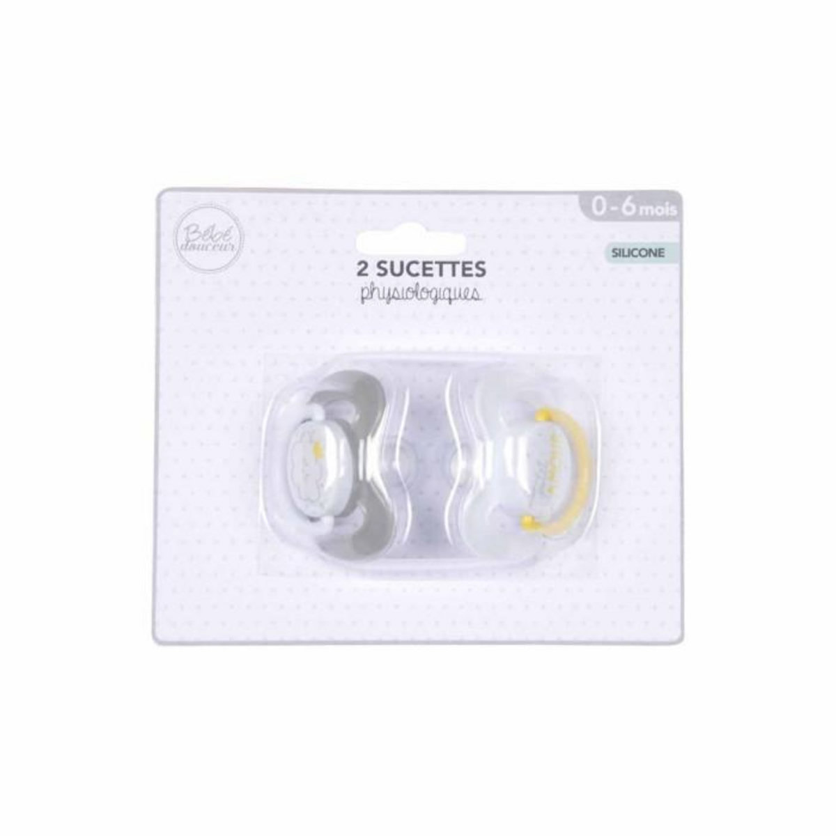 Paris Prix Lot de 2 Sucettes Physiologiques  Nuage  0 à 6 Mois Gris