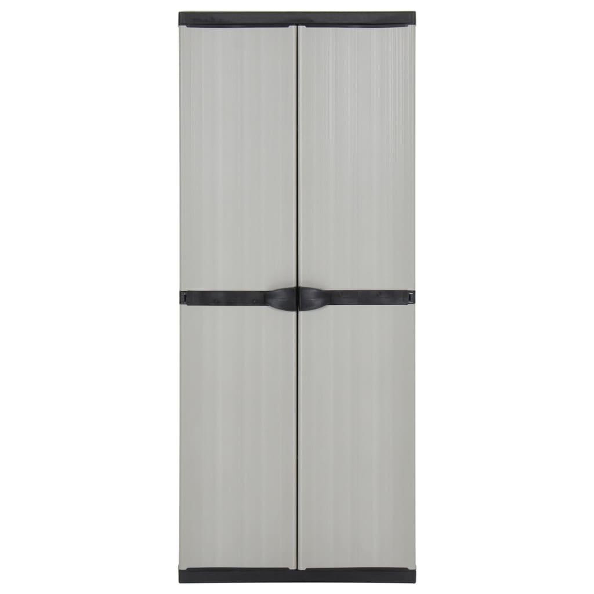 Voir la diapositive 2 : VIDAXL Armoire de rangement de jardin 3 etageres gris/noir 68x40x168cm